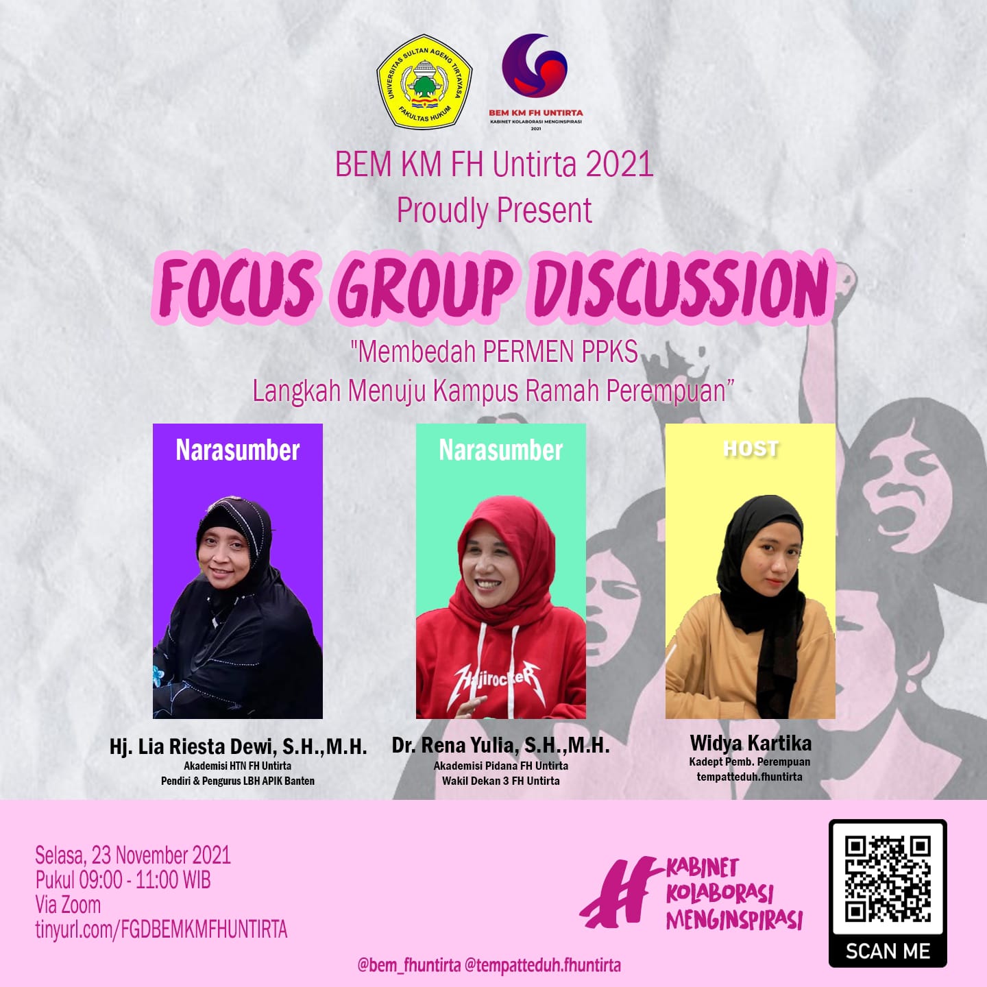 BEM FH Untirta Mengadakan Forum Group Discussion “Membedah PERMEN PPKS Langkah Menuju Kampus Ramah Perempuan”