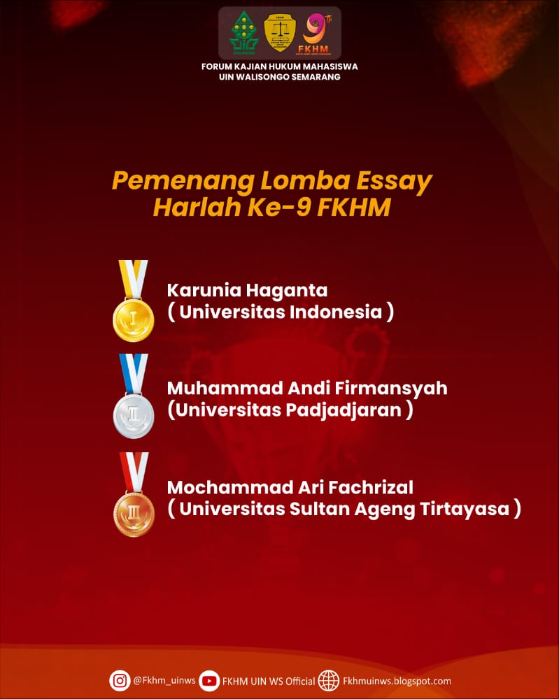 Mahasiswa FH Untirta Berprestasi : Mochammad Ari Fachrizal (Juara 3 Lomba Essay Harlah Ke-9 FKHM)