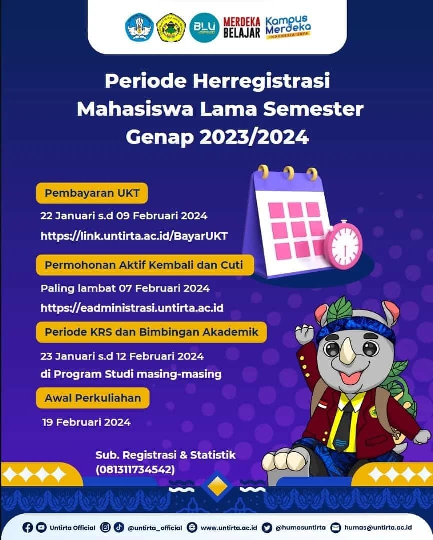 Periode Herregistrasi Mahasiswa Lama Semester Genap 2023/2024