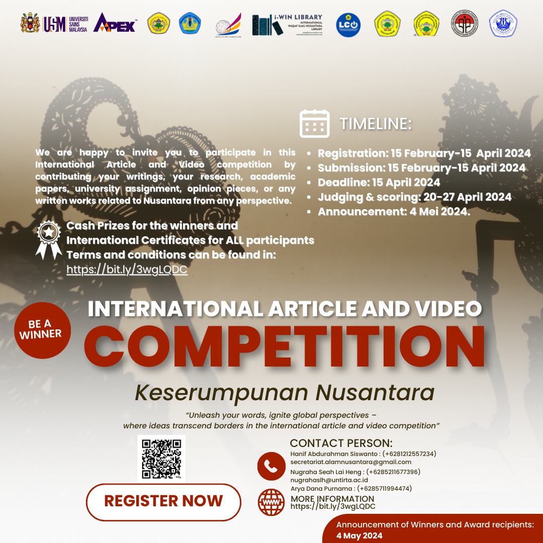Informasi Kompetisi: INTERNATIONAL VIDEO AND ARTICLE COMPETITION