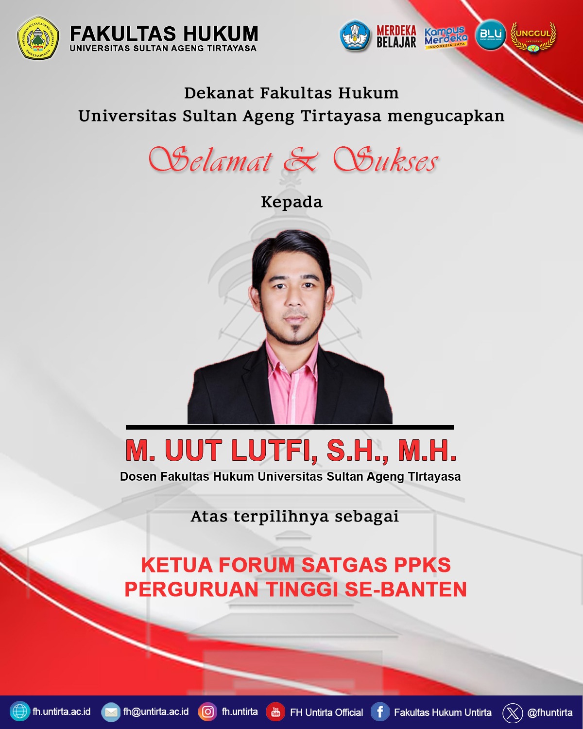 Dosen FH Untirta terpilih sebagai Ketua Forum Satgas PPKS Perguruan Tinggi Se-Banten